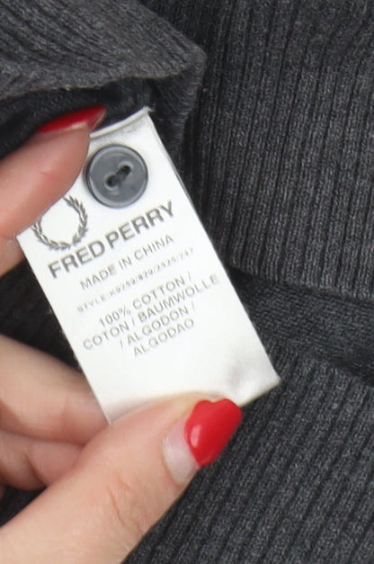 Fred Perry Men's Grey S Henley Jumper Casual