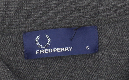 Fred Perry Men's Grey S Henley Jumper Casual