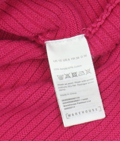 Womens UK Size 10 Warehouse Pink Pullover Jumper