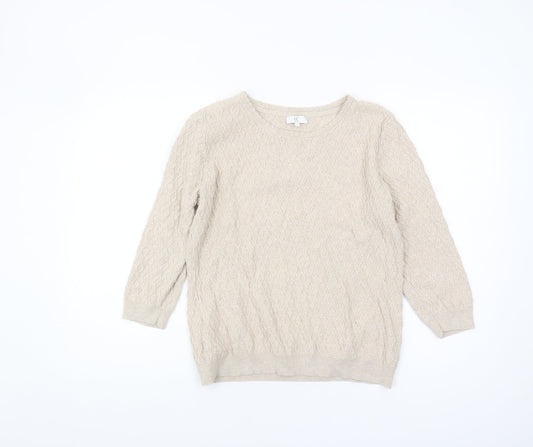 Womens UK Size L CC Beige Pullover Jumper