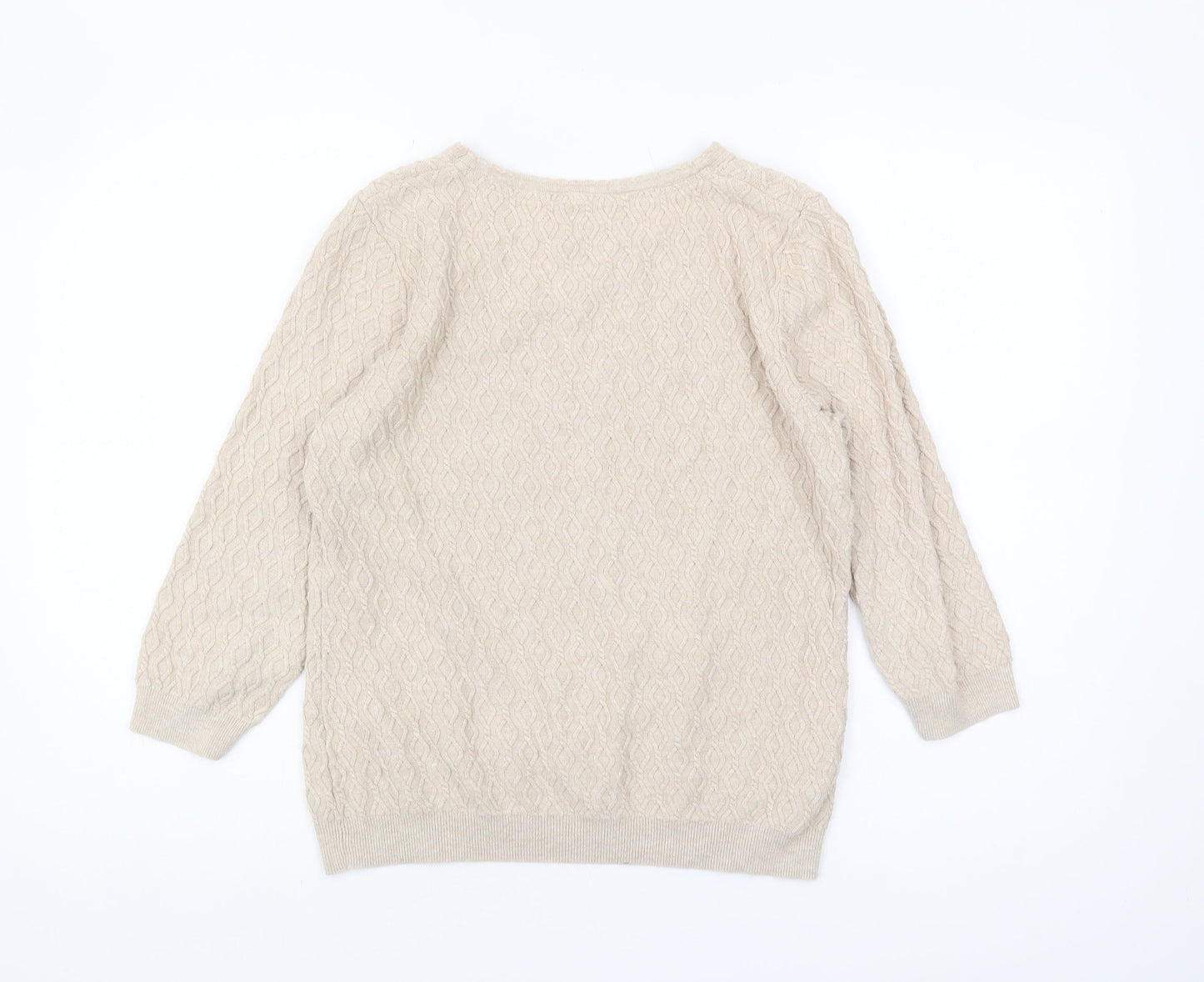 Womens UK Size L CC Beige Pullover Jumper