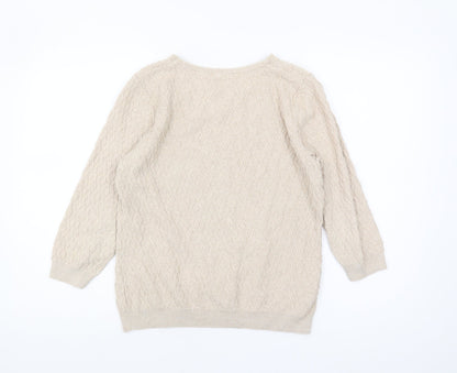 Womens UK Size L CC Beige Pullover Jumper