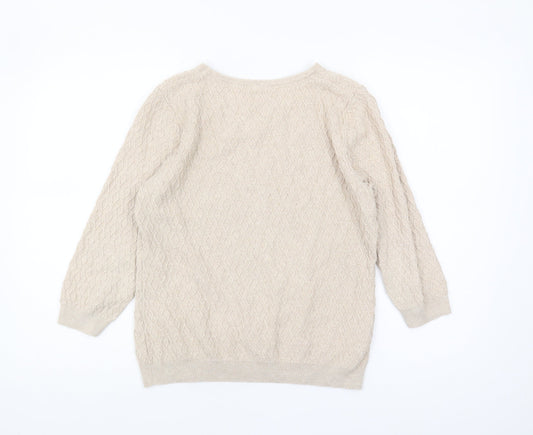 Womens UK Size L CC Beige Pullover Jumper
