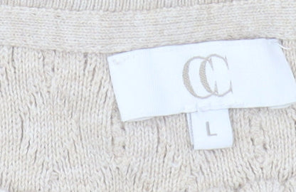 Womens UK Size L CC Beige Pullover Jumper