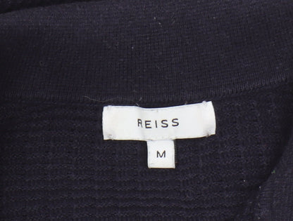 Reiss Men's Black Medium Collared Jumper Classic