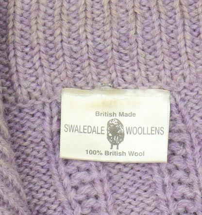Swaledale Woollens Women's Purple Cardigan, M, 100% Wool
