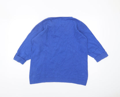 EWM Women's Blue Pullover Jumper, Size L, Cotton