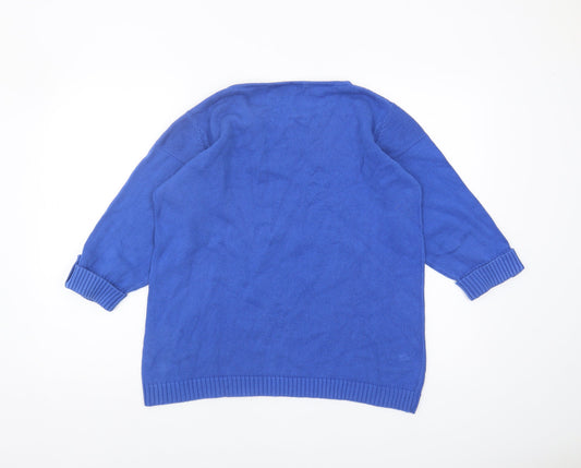 EWM Women's Blue Pullover Jumper, Size L, Cotton