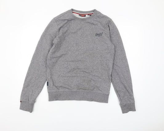 Superdry Men's Grey S Sweatshirt Regular Fit Crew Neck