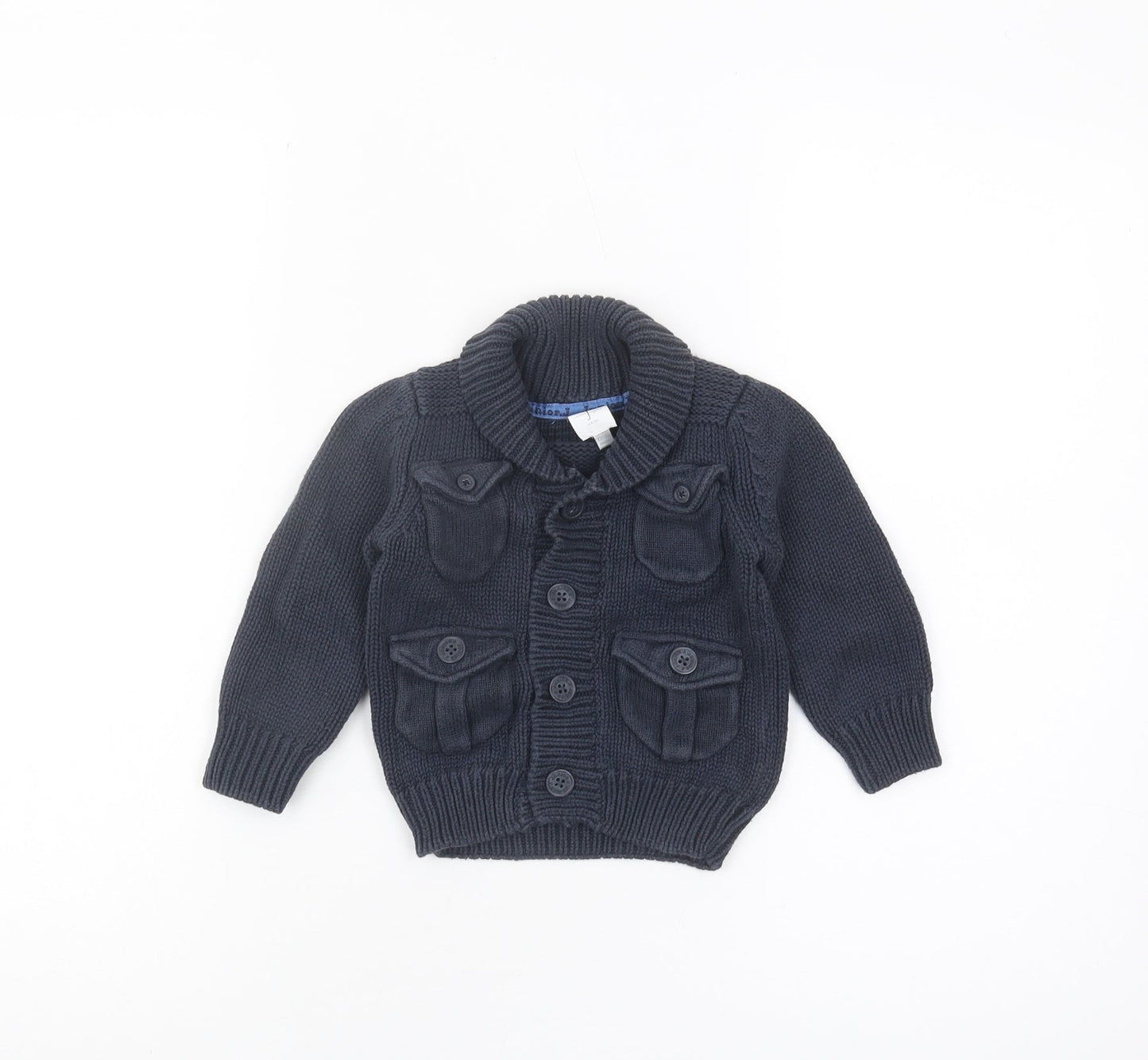 Jasper Conran Unisex Baby Black Cardigan 12-18 Months Cotton Knit