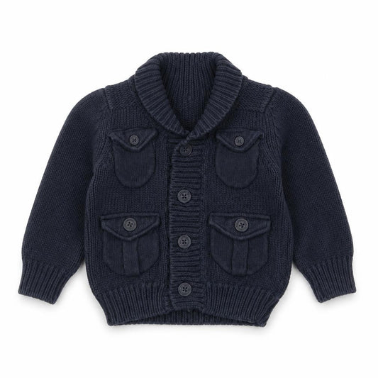 Jasper Conran Unisex Baby Black Cardigan 12-18 Months Cotton Knit