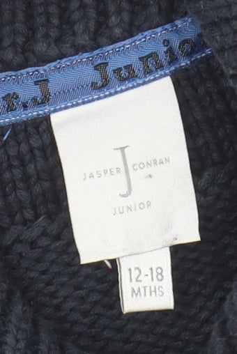 Jasper Conran Unisex Baby Black Cardigan 12-18 Months Cotton Knit