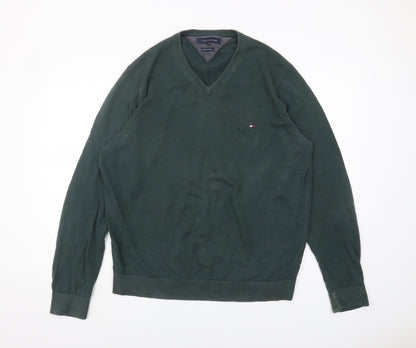Tommy Hilfiger Men’s Green XL Cotton Pullover Jumper