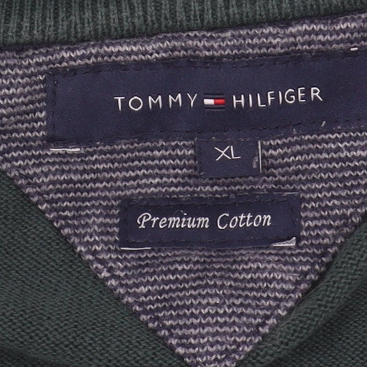 Tommy Hilfiger Men’s Green XL Cotton Pullover Jumper