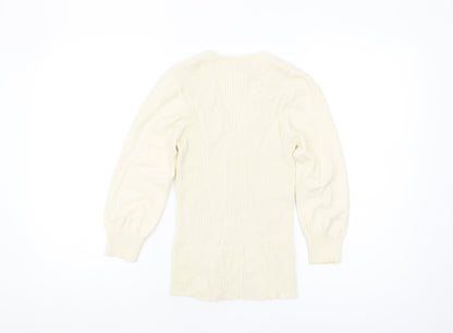 Womens UK Size 12 Laura Ashley Ivory Cardigan Jumper