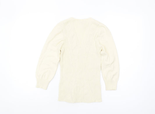 Womens UK Size 12 Laura Ashley Ivory Cardigan Jumper