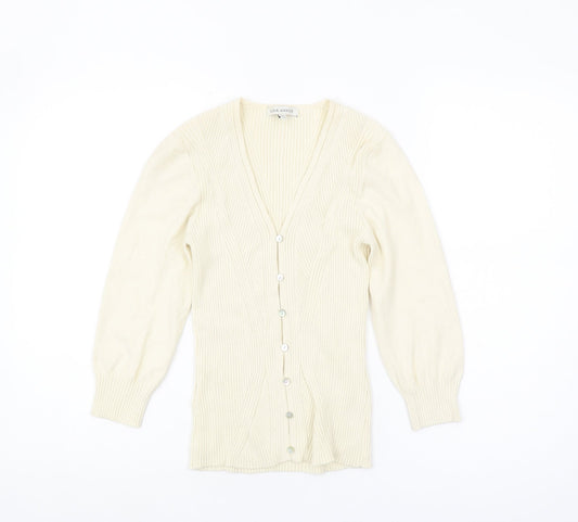 Womens UK Size 12 Laura Ashley Ivory Cardigan Jumper