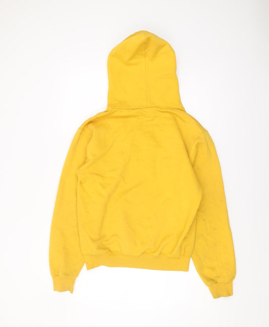 Champion Yellow Unisex Pullover Hoodie, S, Casual Sportswear