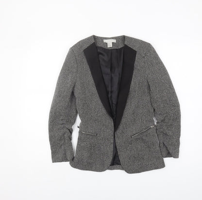 H&M Women's Grey Shawl Lapel Blazer Size 4