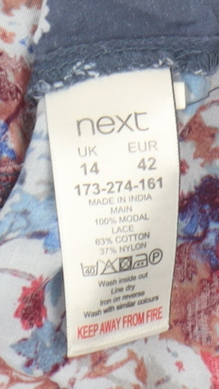 Next Women's Multicoloured Floral Dress Size 14