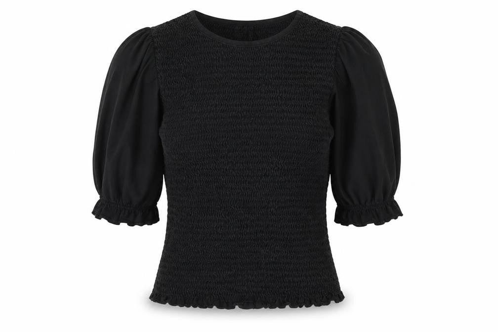 Womens UK Size S VERO MODA Black Jersey Blouse
