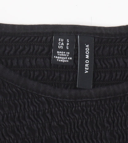 Womens UK Size S VERO MODA Black Jersey Blouse