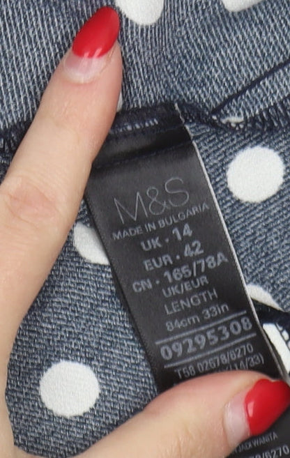 Marks and Spencer Women's Blue Polka Dot Midi Skirt