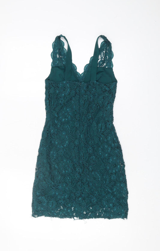 Topshop Green Lace Bodycon Dress - Size 6, Party Ready!