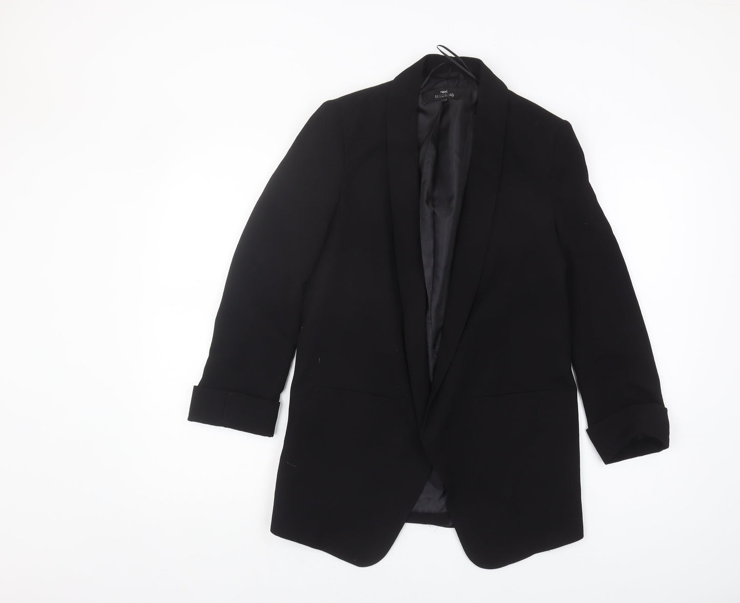 Next Women's Black Blazer, Size 8, Shawl Lapel, Lined