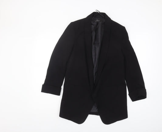 Next Women's Black Blazer, Size 8, Shawl Lapel, Lined