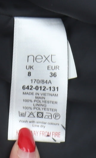 Next Women's Black Blazer, Size 8, Shawl Lapel, Lined