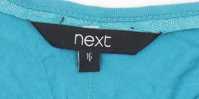 Womens UK Size 16 NEXT Blue Basic T-Shirt