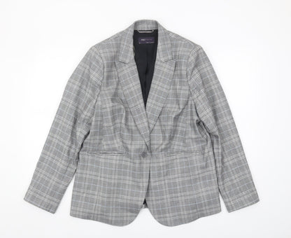 Marks and Spencer Grey Blazer, Women's Size 16, Plaid