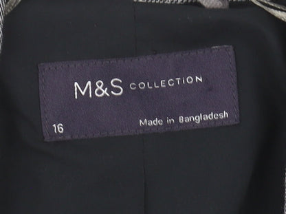 Marks and Spencer Grey Blazer, Women's Size 16, Plaid