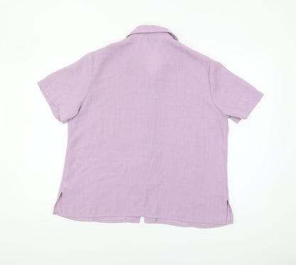 Womens UK Size 16 Berkertex Purple Basic Button-Up