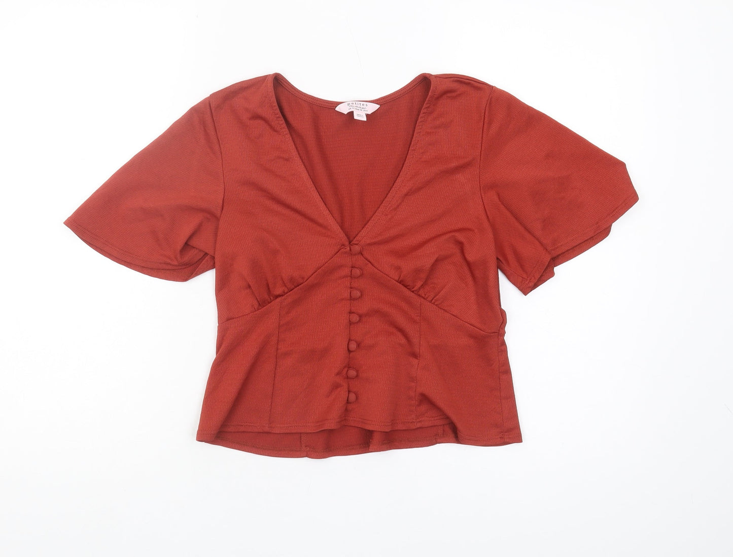 Womens UK Size 10 Miss Selfridge Red Wrap Blouse