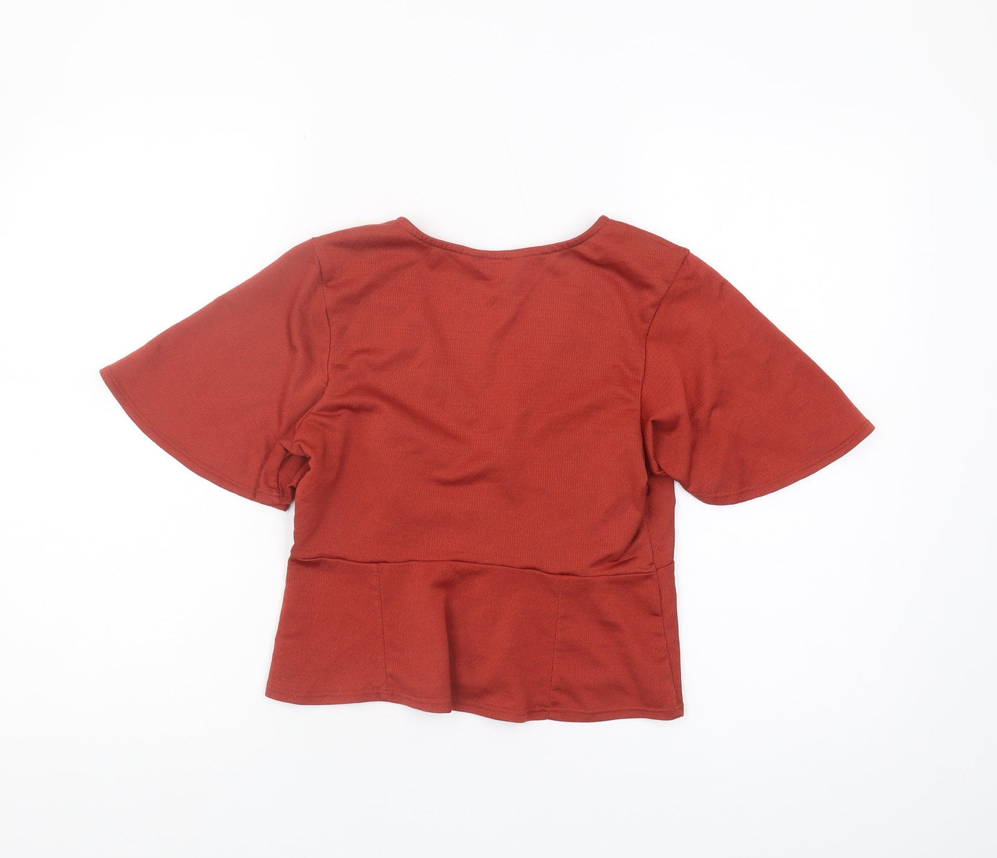 Womens UK Size 10 Miss Selfridge Red Wrap Blouse