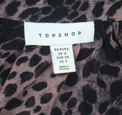 Womens UK Size 6 Topshop Multicoloured Basic Blouse