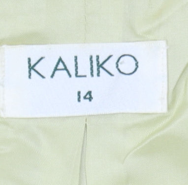 Kaliko Women’s Ivory Floral Silk Linen Blazer UK 14