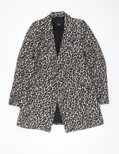 River Island Women’s Multicoloured Animal Print Coat - Size 8