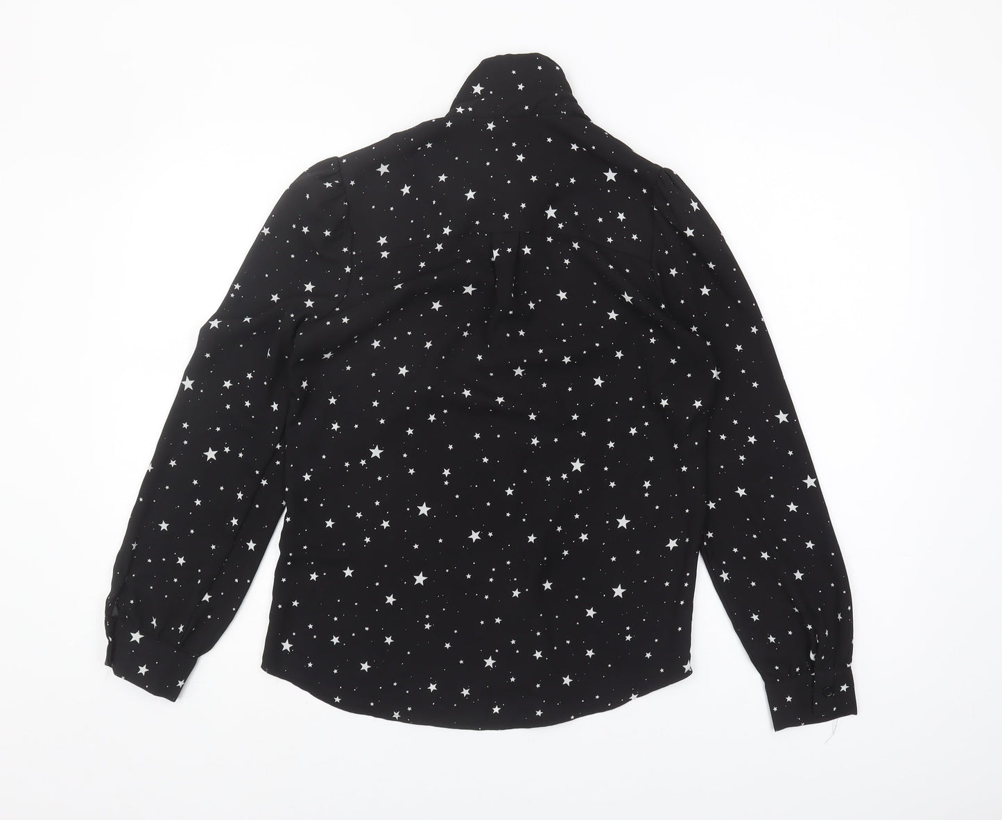 New Look Women's Black Star Print Blouse Size 6