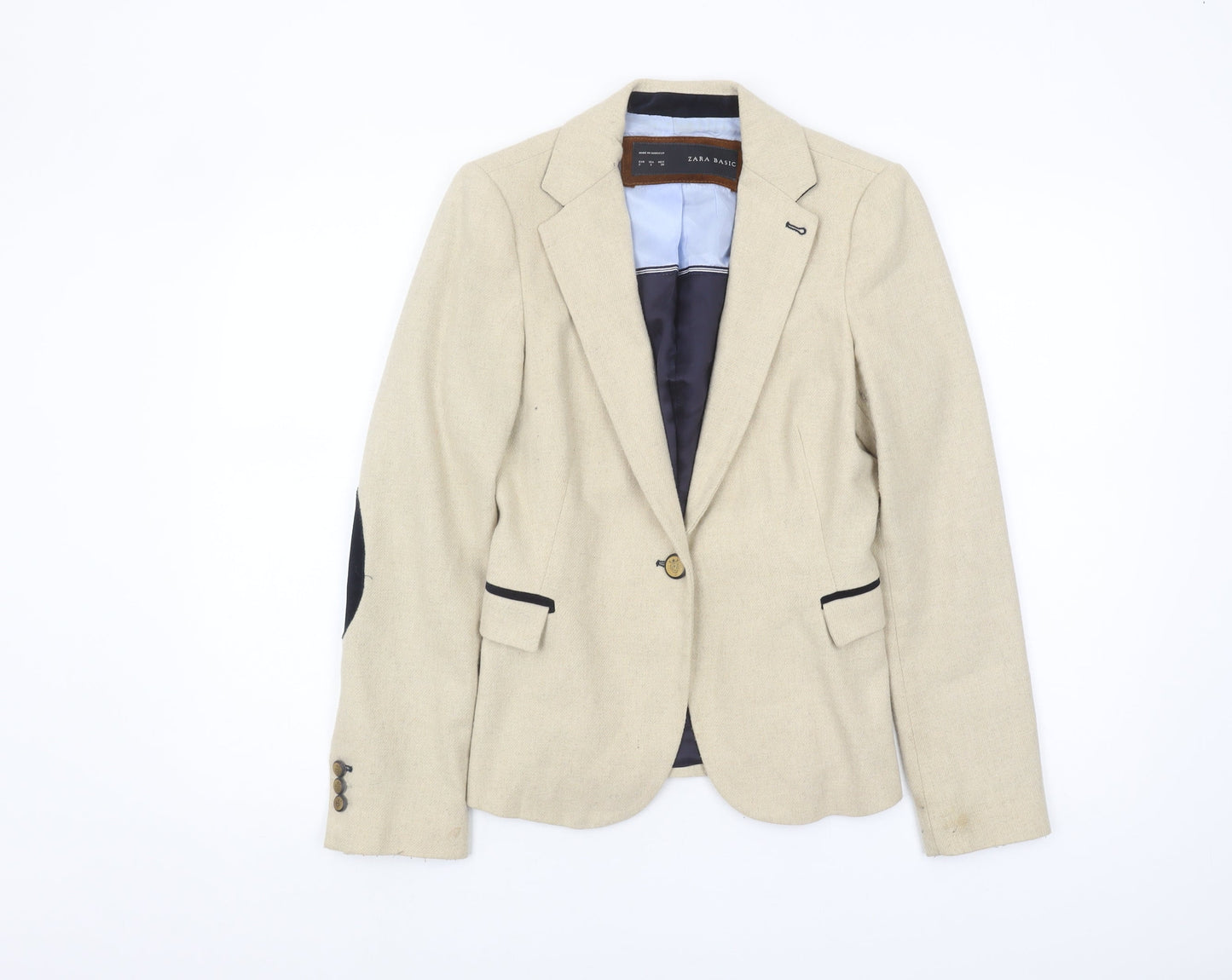 Zara Basic Women's Beige Regular Fit Blazer S