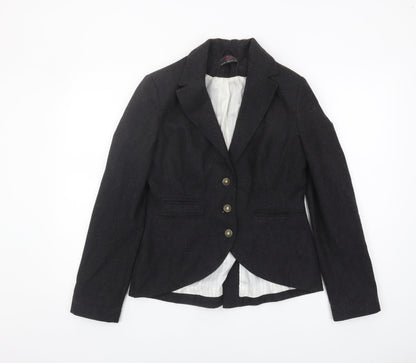 New Look Women's Black Blazer Size 12 Single-Breasted