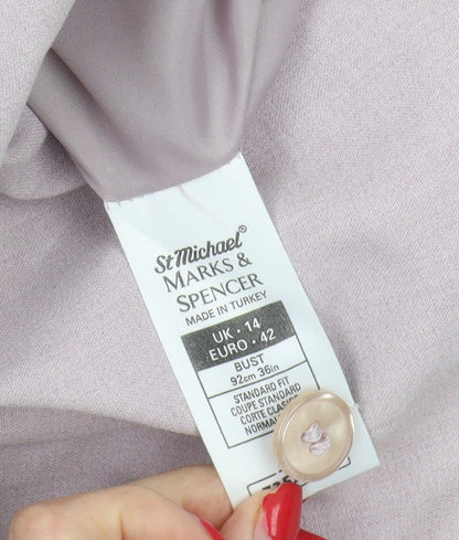 Marks and Spencer Women's Pink Blazer Size 14 Classic Fit