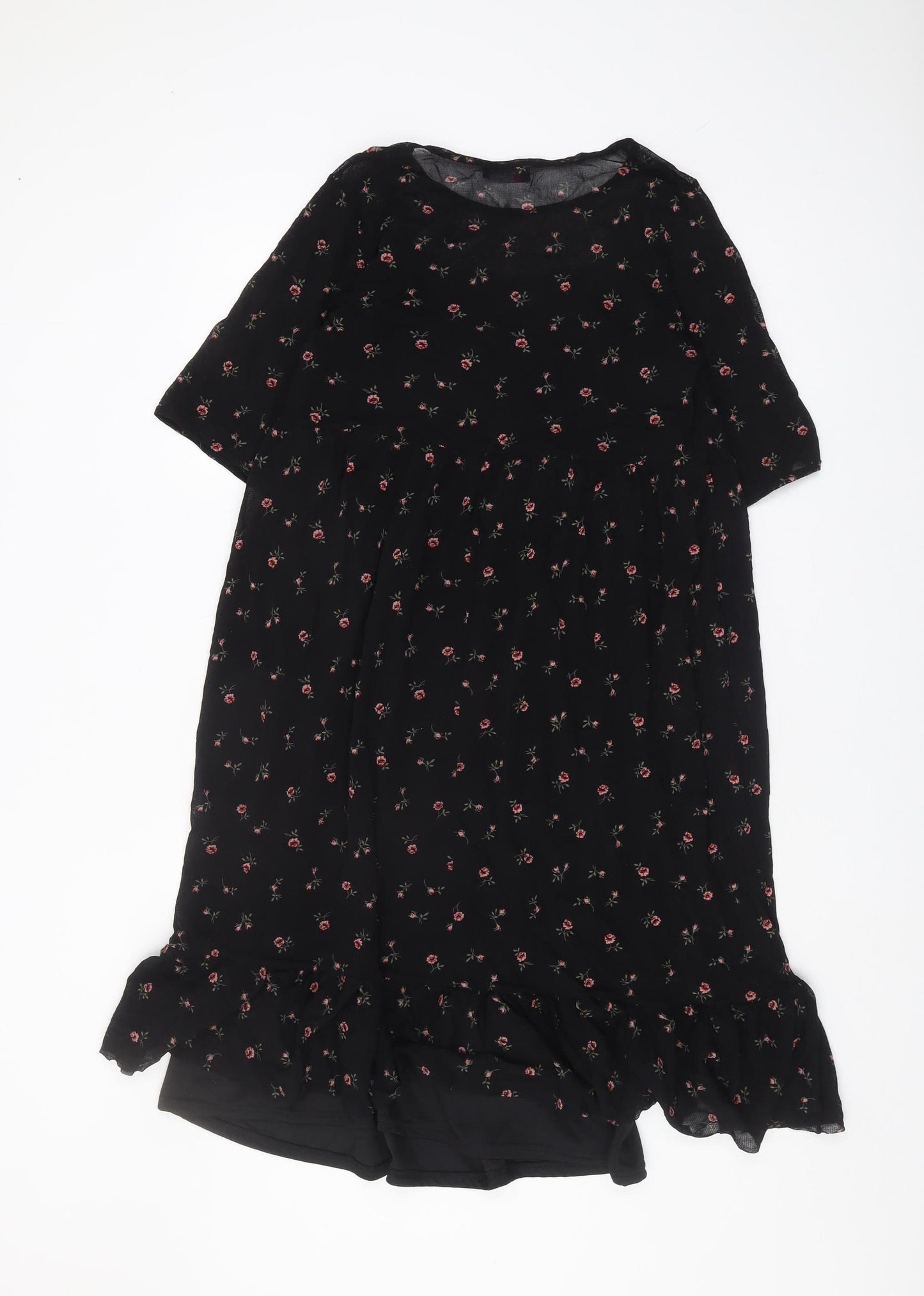 Yours Clothing Women's Black Floral Dress Size 16