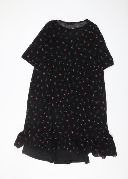 Yours Clothing Women's Black Floral Dress Size 16