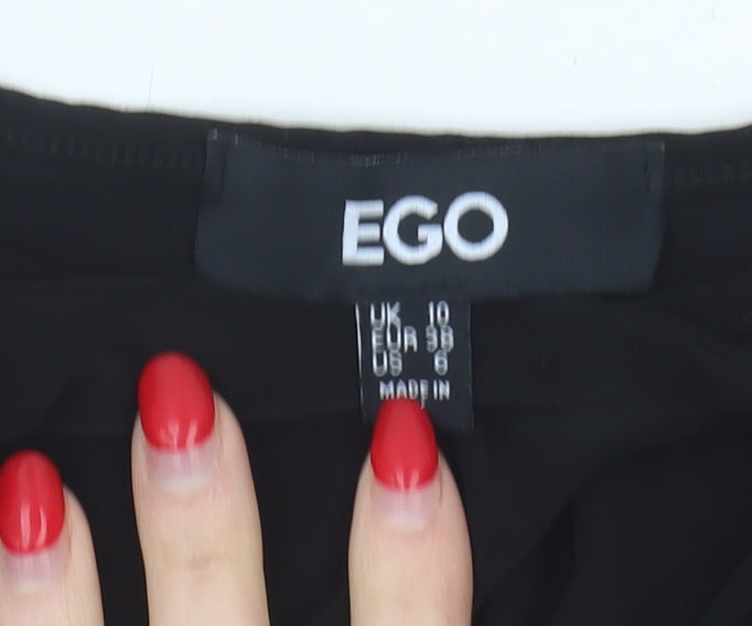 EGO Women's Black Bodycon Dress Size 10 One Shoulder