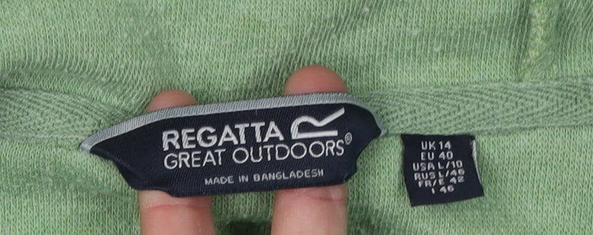 Regatta Women’s Green Hoodie, Size 14, Long Sleeve