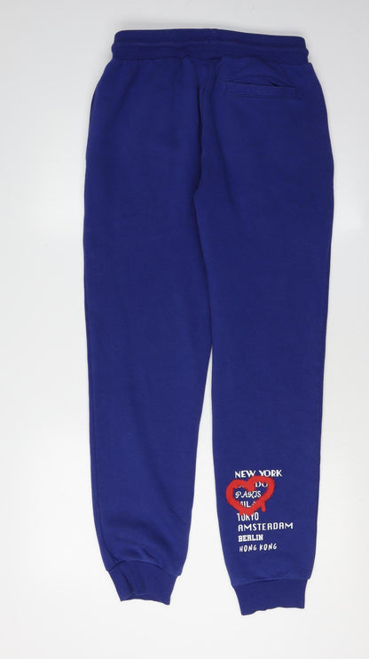 H'ECHBONE Blue Jogger Trousers S Unisex Casual