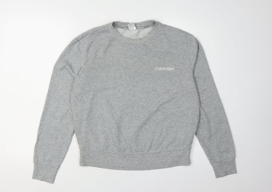 Womens UK Size S Calvin Klein Grey Pullover Sweatshirt